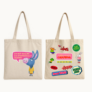 Meeku and Friends Sticker Tote Bag